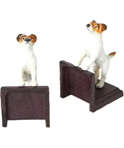 Terrific Terrier Pair Of Cast Iron Antique Bookends