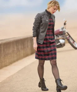Victoria Zip Up Leather Biker Jacket
