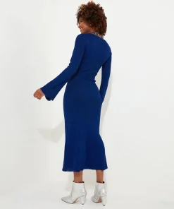 Winter Sparkle Rib Knit Dress
