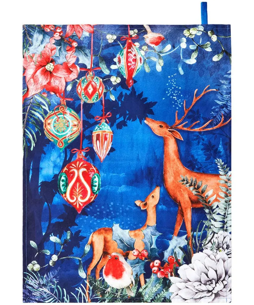 Wondrous Woodland Pack Of 3 Christmas Tea Towels
