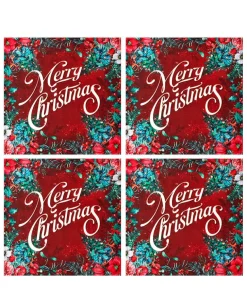 Wondrous Woodland Pack Of 4 Christmas Cotton Napkins